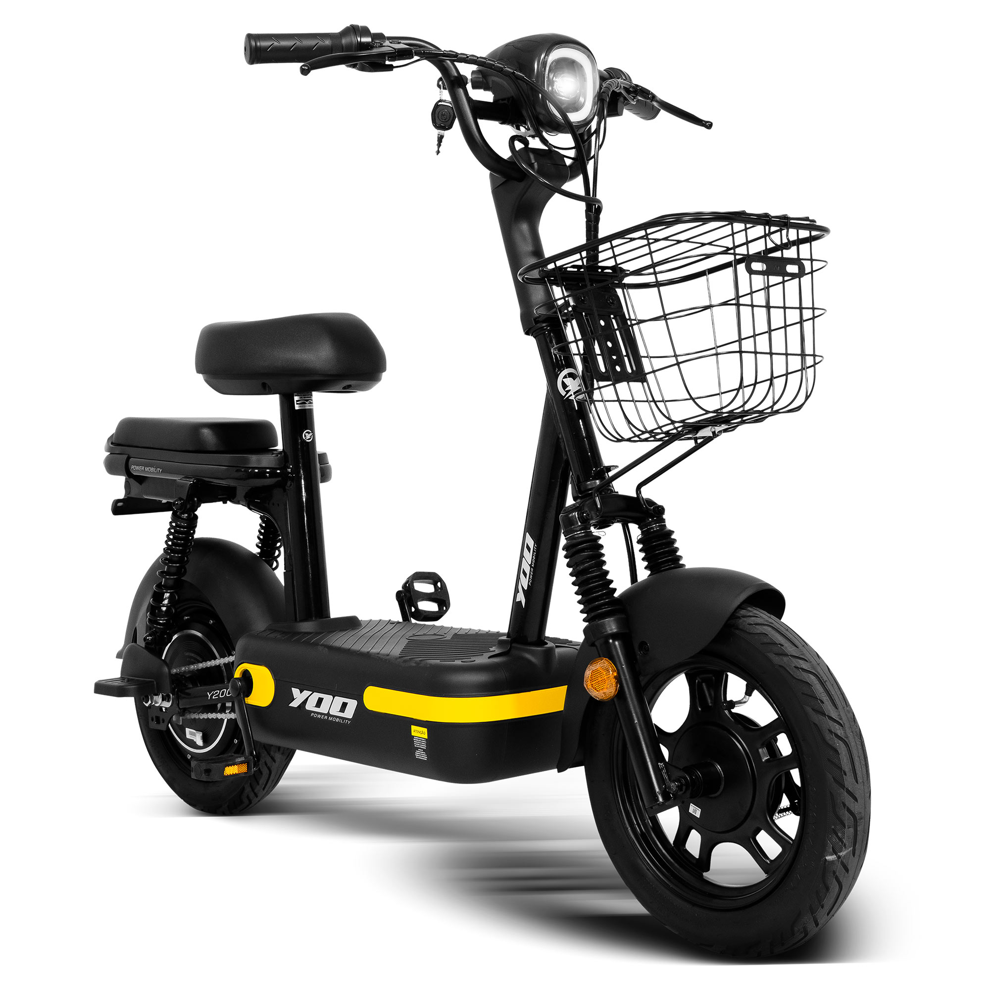 Bicicleta Elétrica Yoo Mobility Y-200 350W Preto/Amarelo