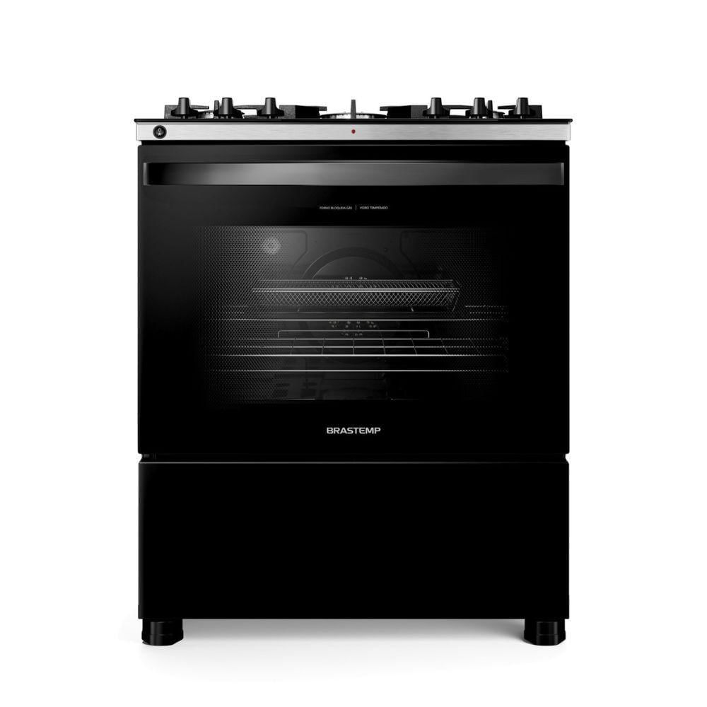 Fogão Brastemp 5 Bocas Air Fryer BFS5LAE Preto
