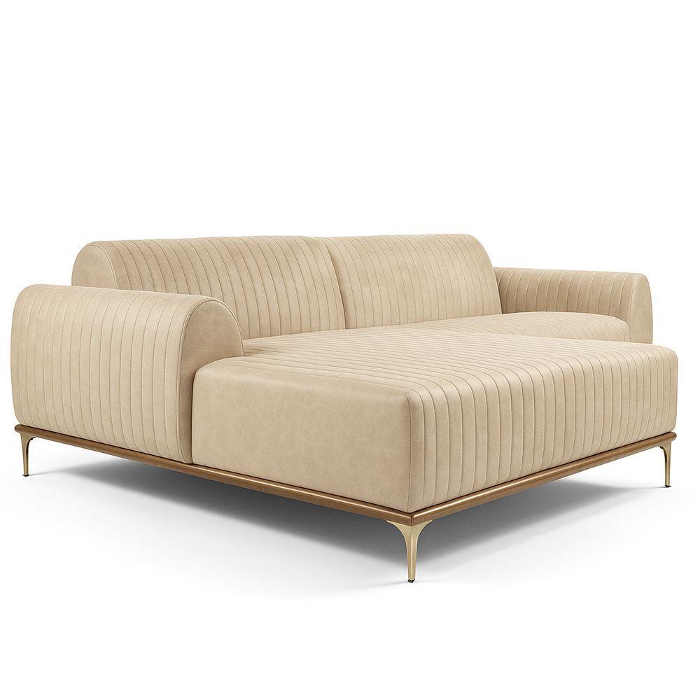 Sofá Chaise Longue 3 Lugares Cinza